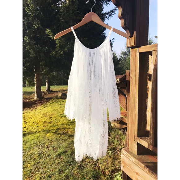New in package white Lacy boho off shoulder dress - Picture 2 of 6